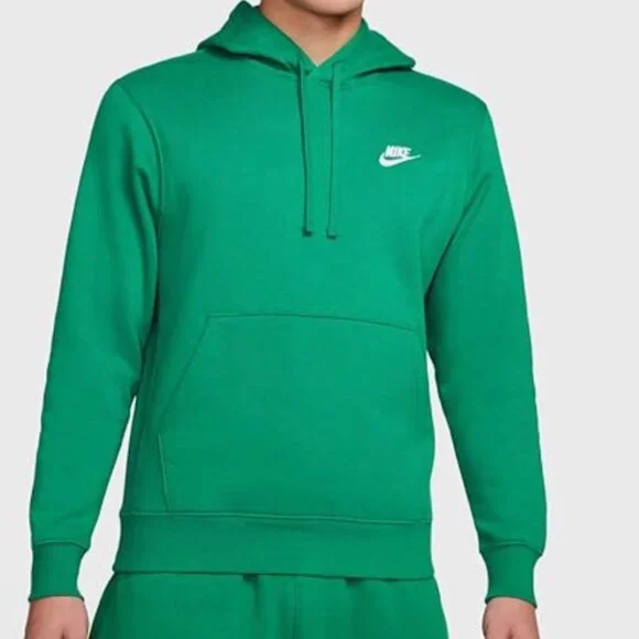 Nike Sportswear Club Fleece Pullover Hoodie Green - Picture 2 of 4